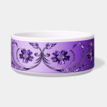 Purple Floral Ceramic Pet Bowl<br><div class="desc">Beautiful Purple Floral Ceramic Pet Bowl</div>