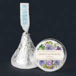 Purple Floral Cream Wedding Bride Groom  Hershey®'s Kisses®<br><div class="desc">Purple watercolor floral on cream-colored custom Hershey Kisses. Personalized with the names of the bride and groom and their wedding date. These little Kisses are perfect on your wedding reception dessert table or inside your guest favor bags.</div>
