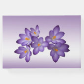 Purple Floral Crocus Flower Quinceañera Guest Book (Back)