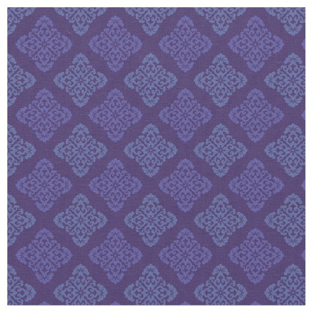 Purple Floral Damask Fabric (Close Up)