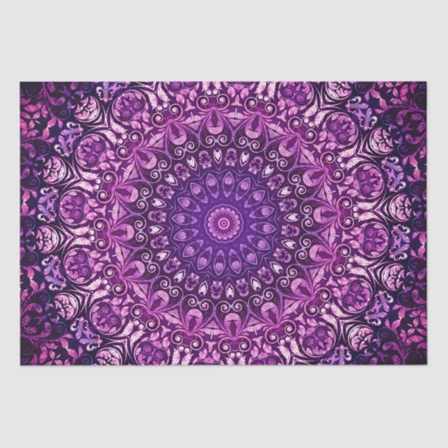Purple Floral Damask Pattern     Tissue Paper (Front)