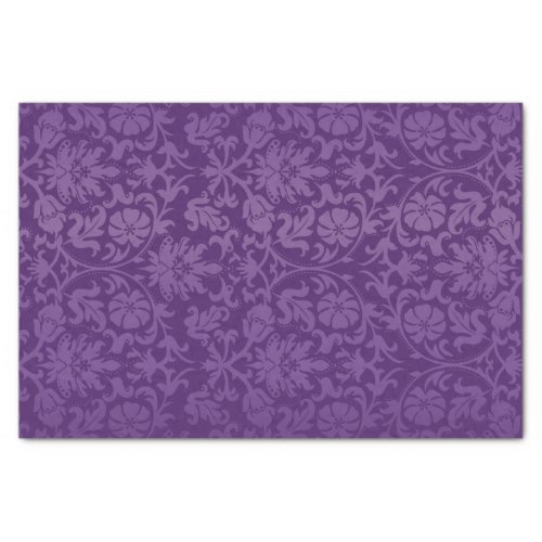 Purple Floral Damask Tissue Paper
