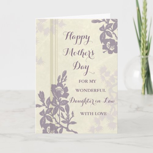 Purple Floral Daughter in Law Happy Mothers Day Card