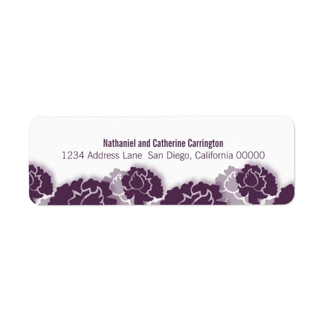 Purple Floral Decadence Return Address Labels (Front)