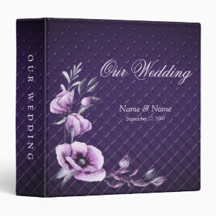 Purple Floral Decorative Pattern Album Binder