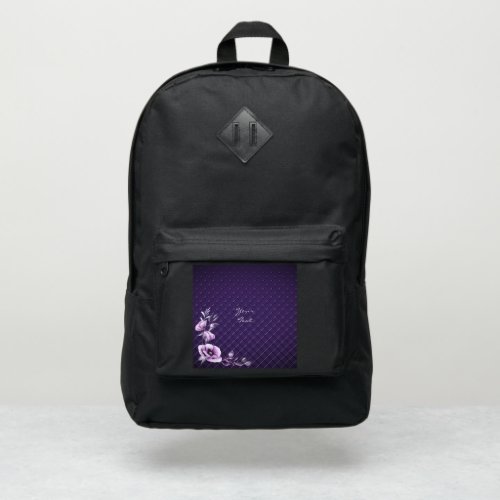Purple Floral Decorative Port Authority Backpack