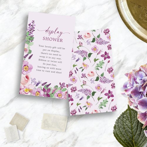 Purple Floral Display Shower Card