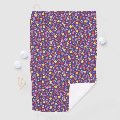 Purple Floral Ditsy Golf Towel