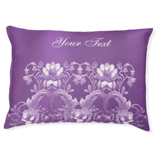 Purple Floral Dog Bed