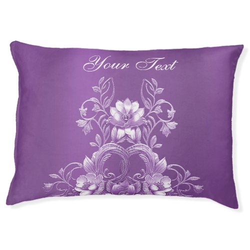 Purple Floral Dog Bed