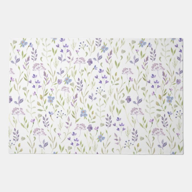Purple Floral Door Mat (Front)