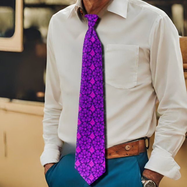 purple floral dream tie (Creator Uploaded)