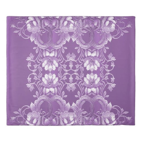 Purple Floral Duvet Cover