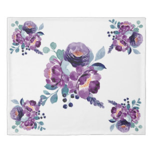 Purple Floral Duvet Cover 