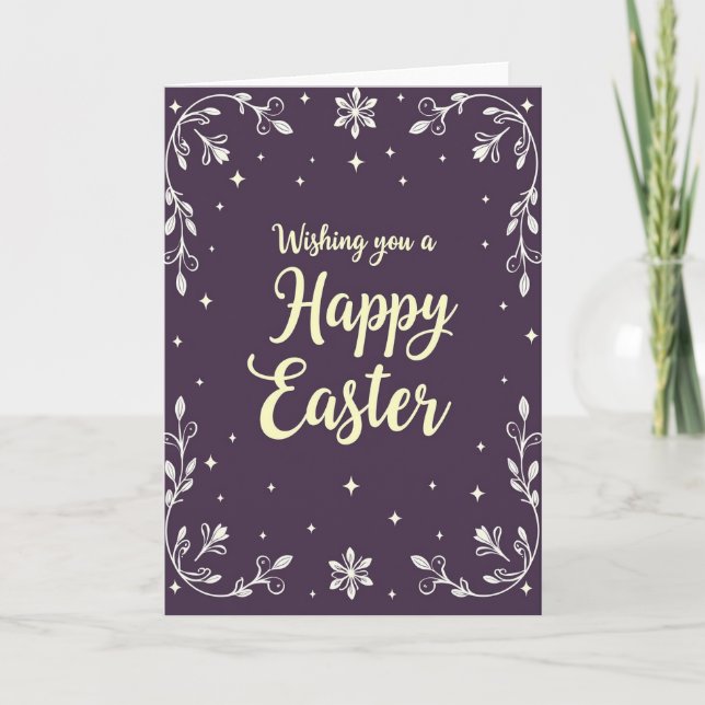 Purple Floral Easter Card (Front)