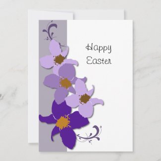 Purple Floral Easter Flat Card