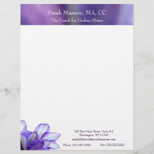 Purple Floral Elegance 3 Letterhead