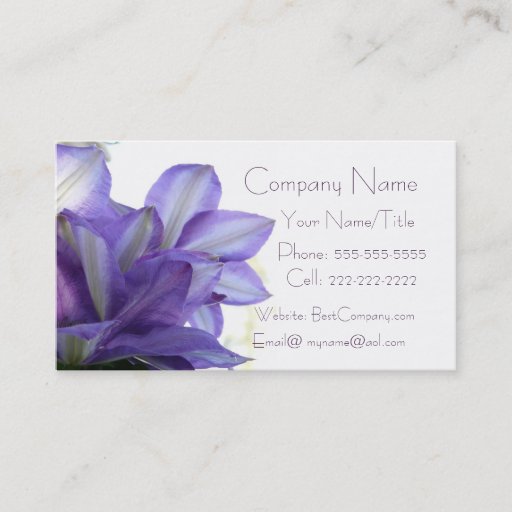 Customizable Purple Floral-Elegant Business Cards