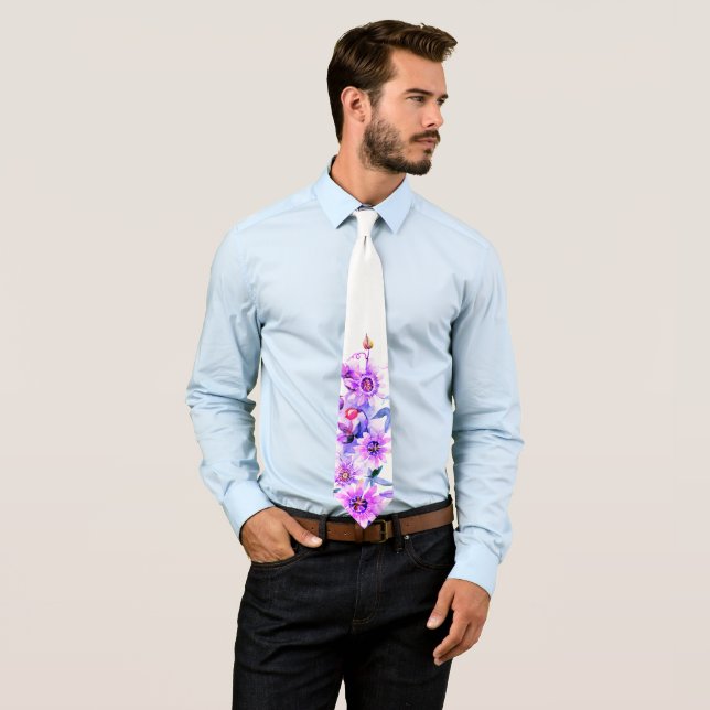 Purple Floral Elegant Neck Tie (In Situ)