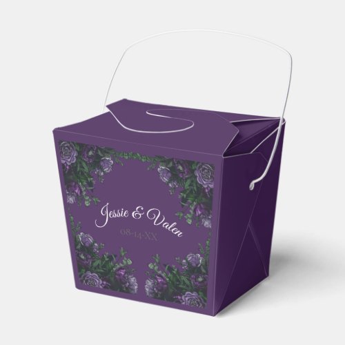 Purple Floral Elegant Wedding Gothic Favor Boxes