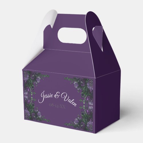 Purple Floral Elegant Wedding Gothic Favor Boxes