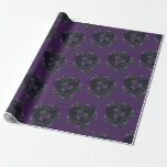 Purple Floral Elegant Wedding Gothic Wrapping Paper<br><div class="desc">Elegant purple floral on purple wedding invitation is lovely with purple roses and greenery on a purple background for a gothic wedding look.  The flowers adorn the corners for an elegant,  modern and sophisticated look.</div>