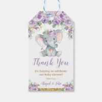 Elephant baby shower thank cheap you tags