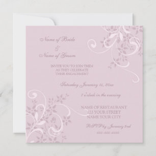 Purple Floral Engagement Party Invitations