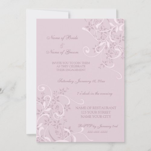 Purple Floral Engagement Party Invitations