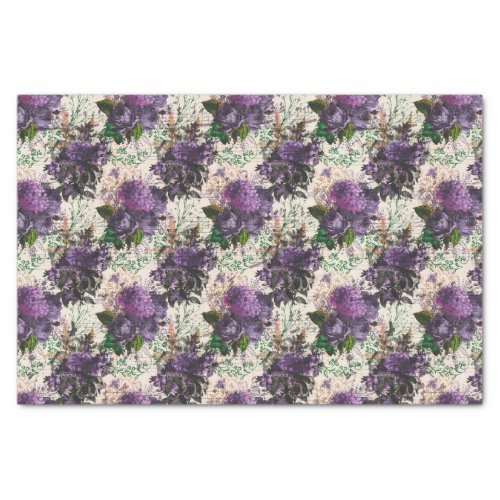 Purple Floral Ephemera Tissue Paper