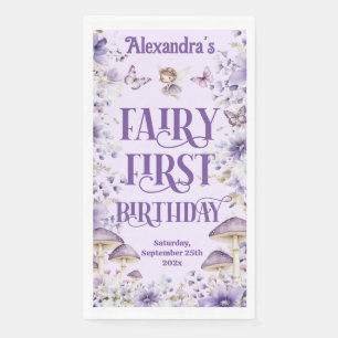 Purple Floral Fairy First  Paper Guest Towels