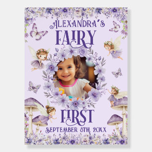 Purple Floral Fairy First Photo Birthday Foam Board