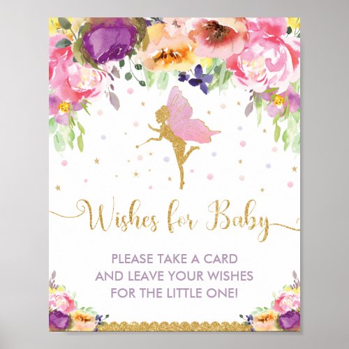 Purple Floral Fairy Wishes for Baby Sign Game