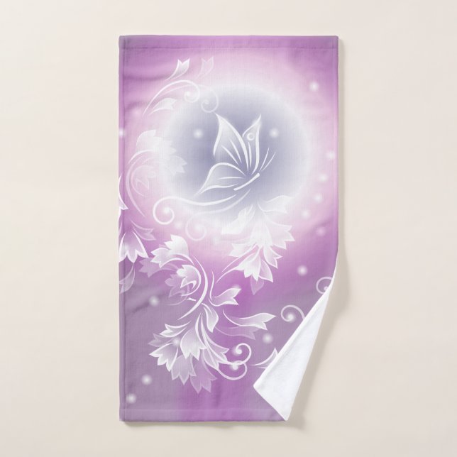 Purple Floral Fantasy Hand Towel (Hand Towel)