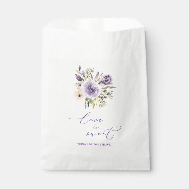 Purple Floral Favor Bag (Front)