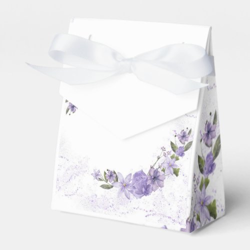 Purple Floral Favor Boxes