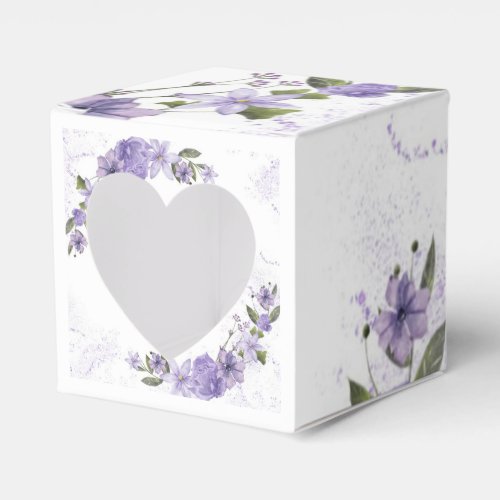 Purple Floral Favor Boxes