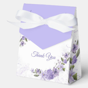 Purple Floral Favor Boxes