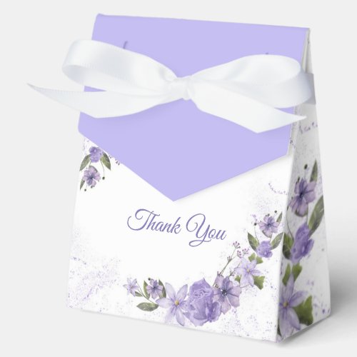 Purple Floral Favor Boxes