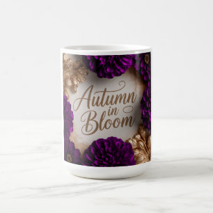 Purple Floral Flat Lay Script Autumn Lifestyle Art Color Morph Mug