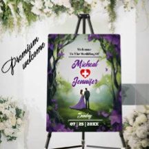 Purple Floral Forest-Theme Welcome Display Wedding