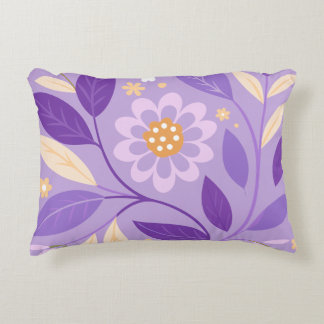 Purple Floral Garden Accent Pillow
