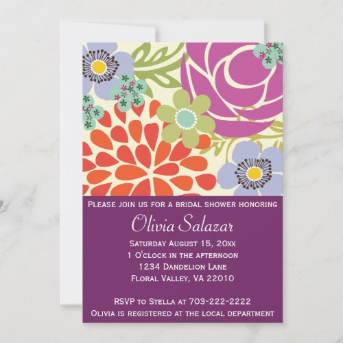 Purple Floral Garden Invitation