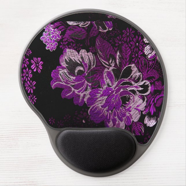 Purple Floral Gel Mouse Pad (Front)