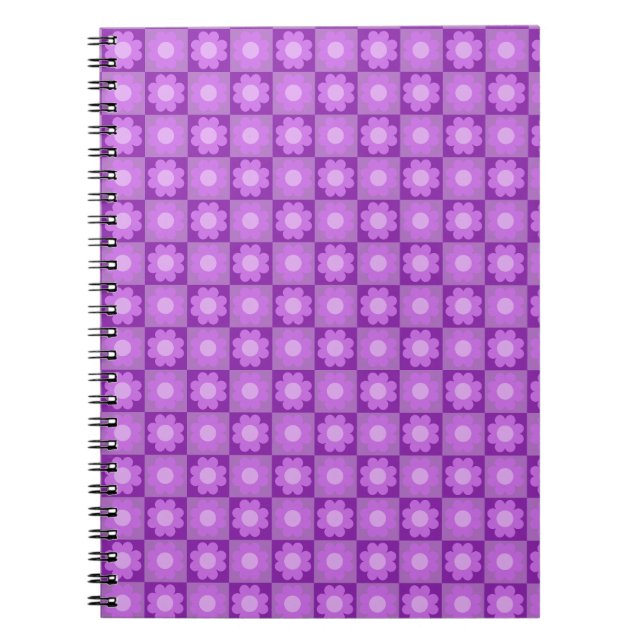 Purple Floral Geometric Pattern Notebook (Front)