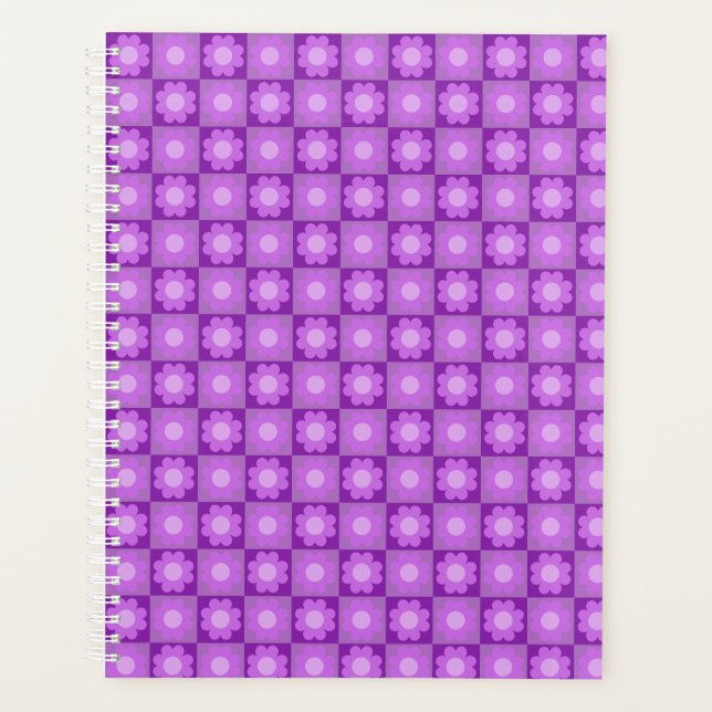 Purple Floral Geometric Pattern Planner (Front)