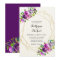 Purple Floral Geometric Wedding Invitation