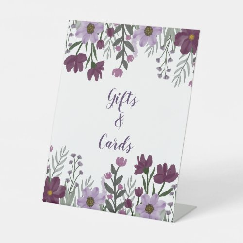 Purple Floral Gifts  Cards Pedestal Sign