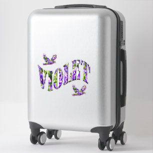 Purple Floral Girls Name Violet, Sticker