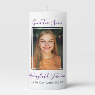 Purple Floral Gone Too Soon Memory Candle